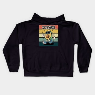 I'm Avo-lutely Amazing, Funny Avocado Pun, Retro Sunset Kids Hoodie